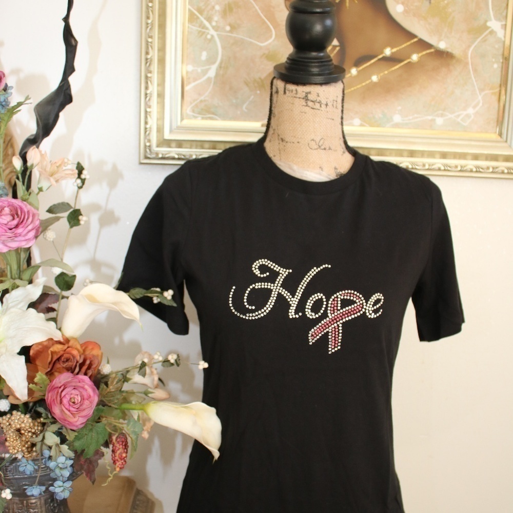 HOPE Rhinestone Fitted  T-Shirt